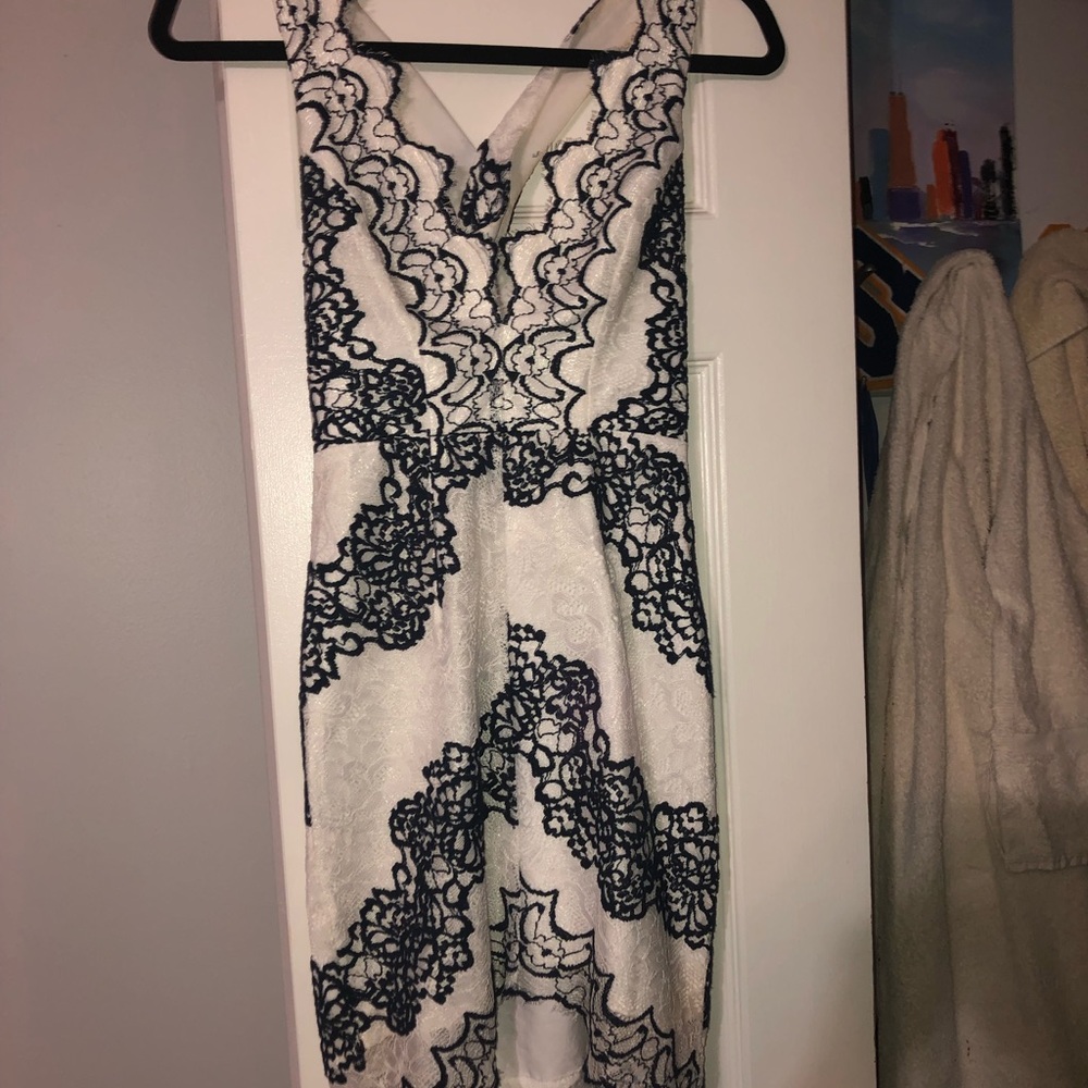 White and navy  dress